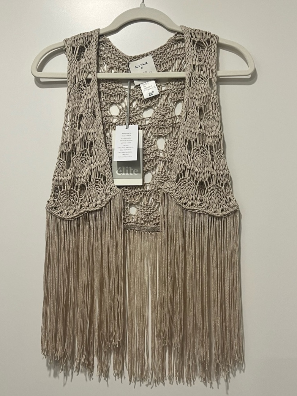 Fringe crochet vest/cover-up